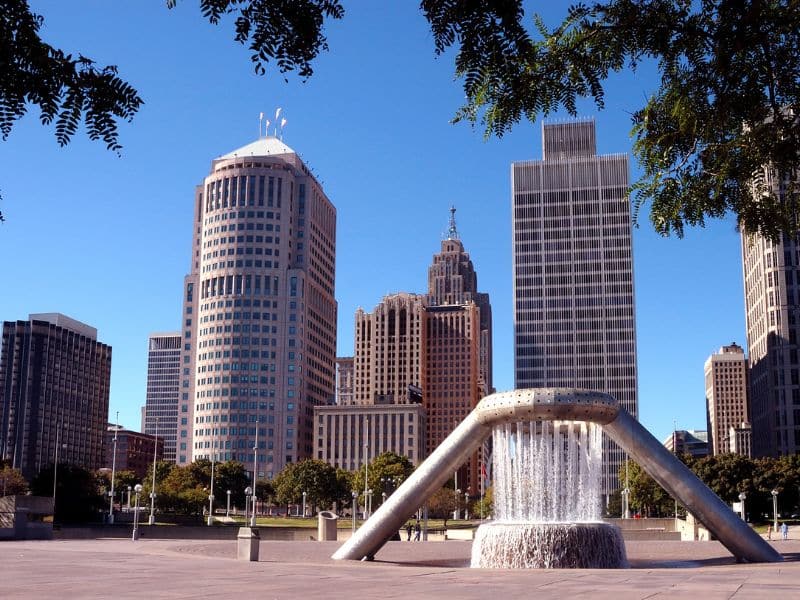 Detroit City Skyline