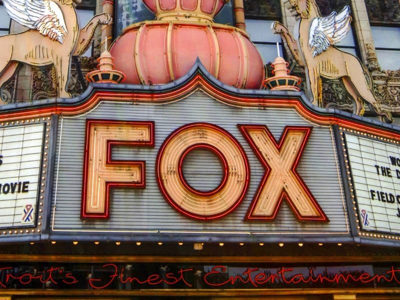 Fox Theater marquee in Detroit