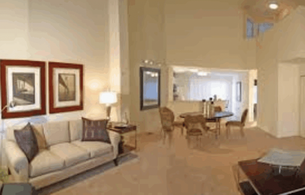 Apartment living room with open floor plan.